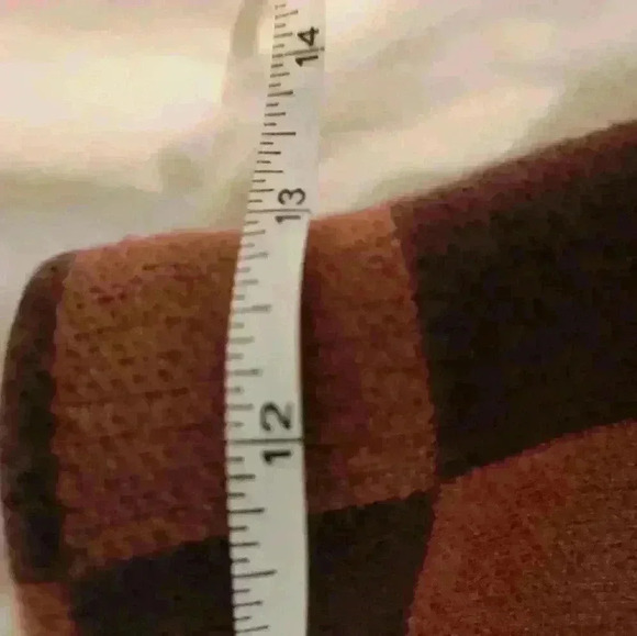 J.ING Korean Brown Beige Checked Checkered Knee Length Skirt Knit Designer Luxur - Picture 5 of 7